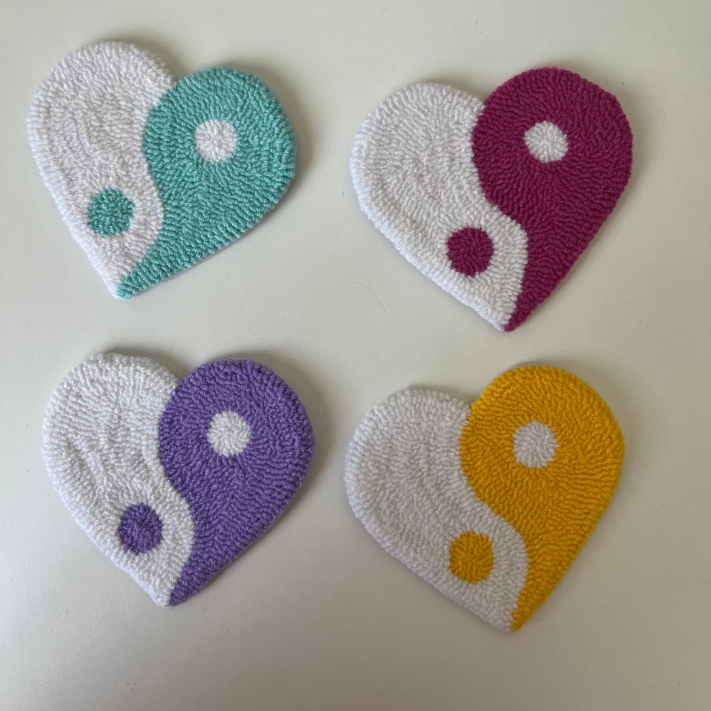 Colored Ying Yang mug rugs