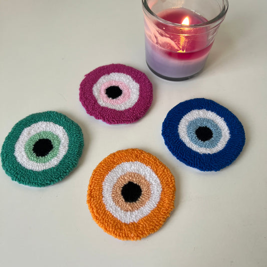 Evil eye car coasters