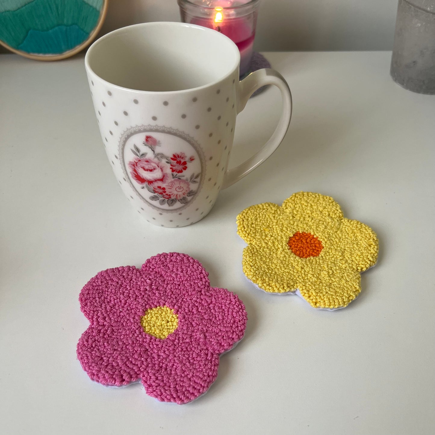 Daisy mug rugs (Cotton)