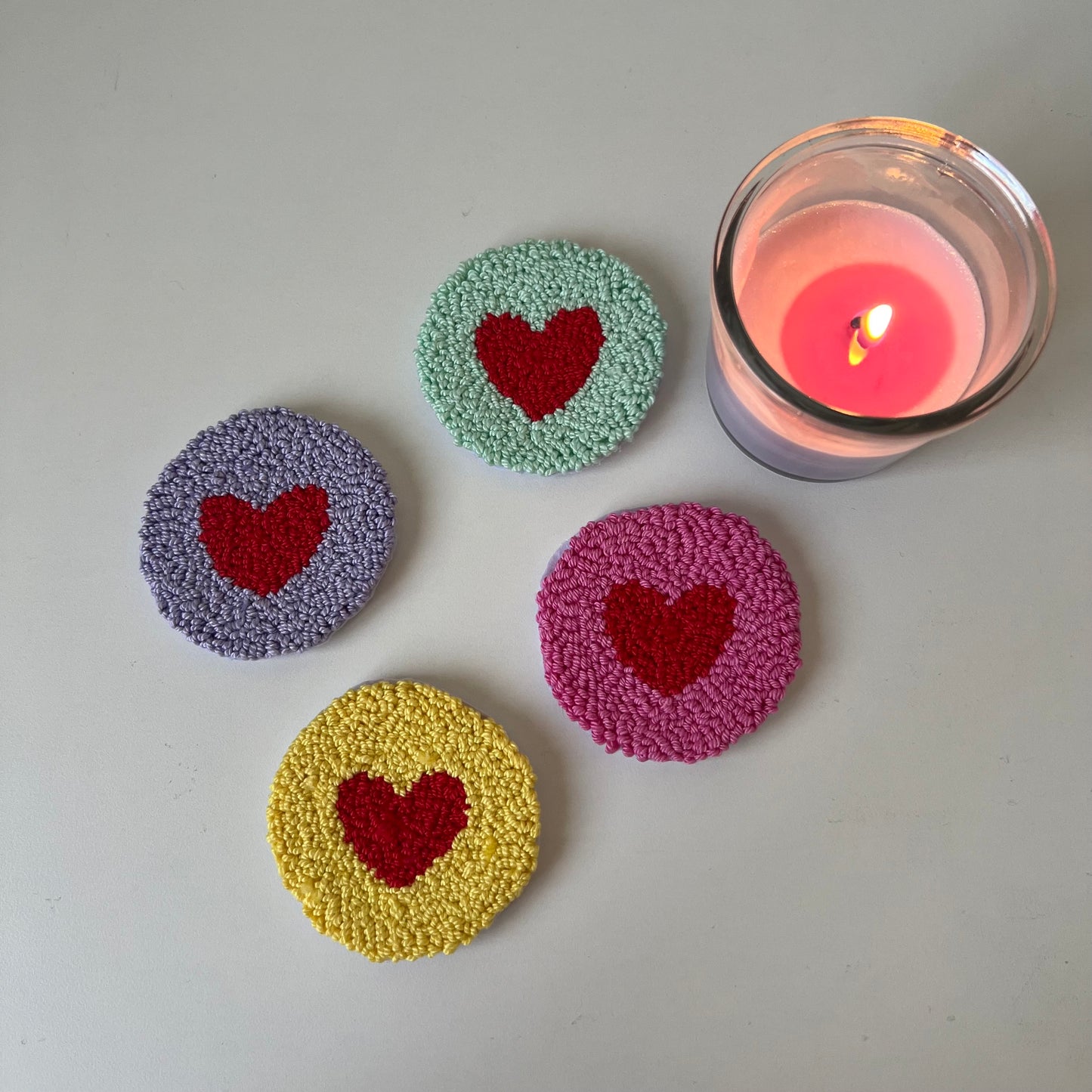 Heart car coasters