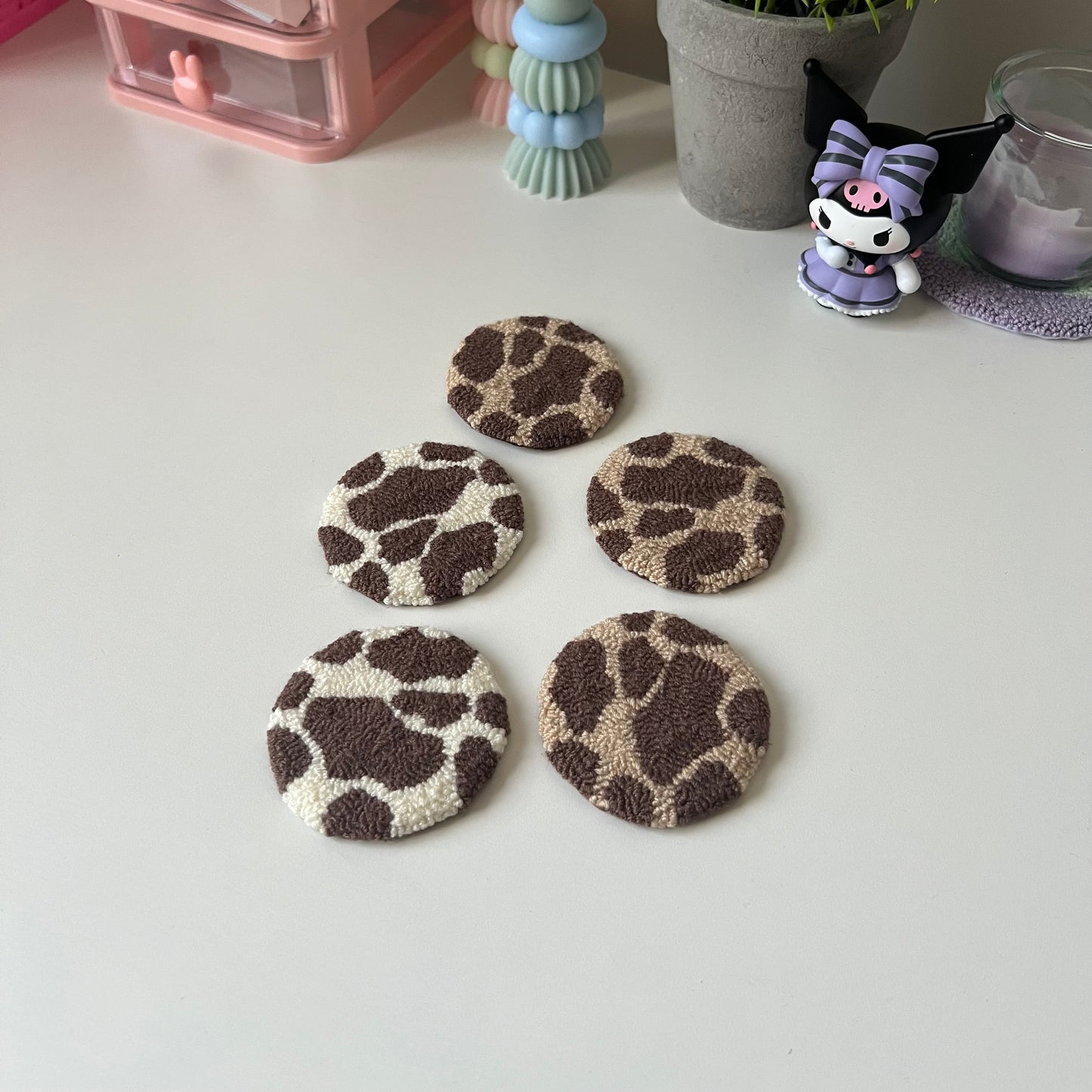 Cow pattern car coasters
