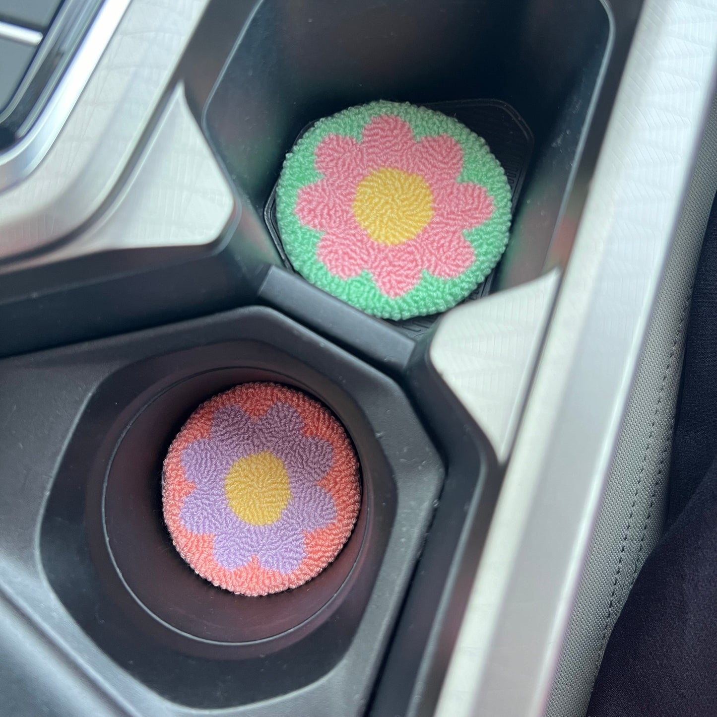 Flower car coasters