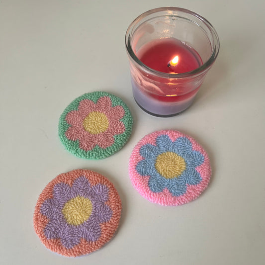 Flower car coasters