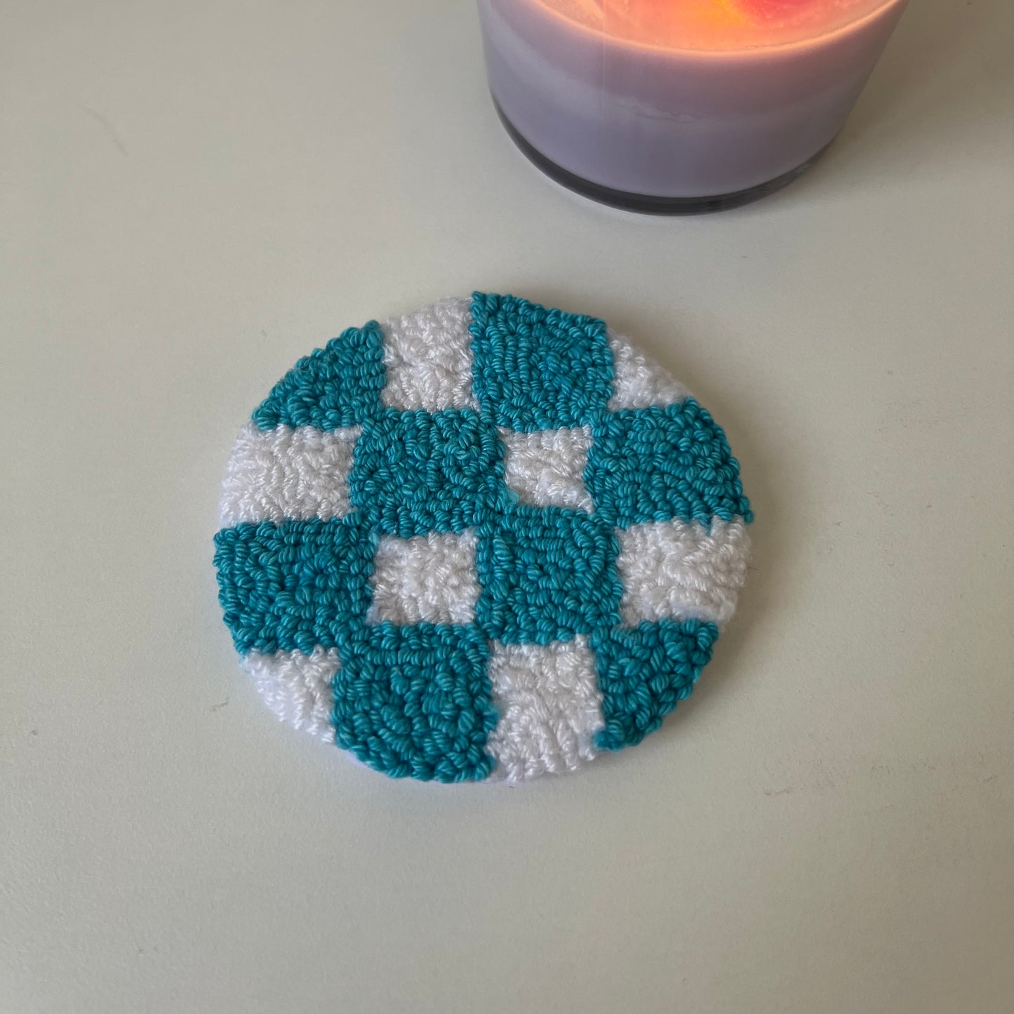 Checkered car coasters